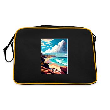 Avalon Beach Australie Vintage voyage affiche WPA - Sac Retro - noir/or - Dos