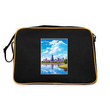 Melbourne Australia Deco Vintage Travel Poster WPA - Retro Bag - black/gold - Back