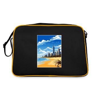 Gold Coast Australia Deco Vintage Travel Poster - Retro Bag - black/gold - Back