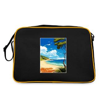 Fraiser Island Australia Deco Travel Poster - Retro Bag - black/gold - Back