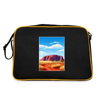 Souvenir du parc national d’Uluru Kata Tjuta en Australie - Sac Retro - noir/or - Dos