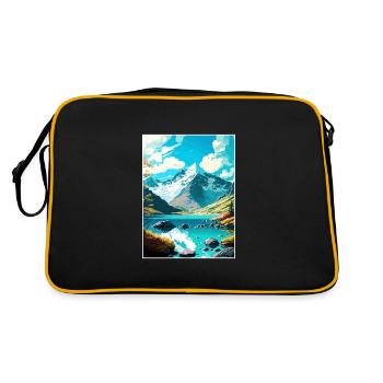 Mount Aspiring National Park New Zealand Souvenir - Retro Bag - black/gold - Back