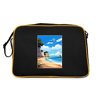 Cathedral Cove Marine Reserve New Zealand Souvenir - Retro Bag - black/gold - Back
