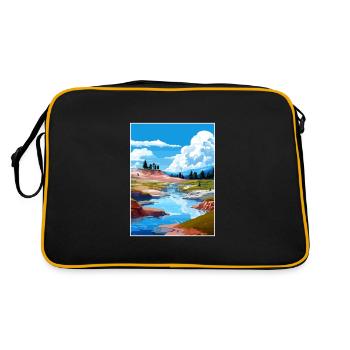 Whakarewarewa Geothermal Valley Travel Poster - Retro Bag - black/gold - Back