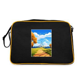 Canberra Australien Vintage Reiseposter Souvenir - Retro Tasche - Schwarz/Gold - Hinten
