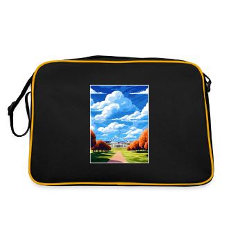 Canberra Australien Vintage Reiseposter Souvenir - Retro Tasche - Schwarz/Gold - Hinten