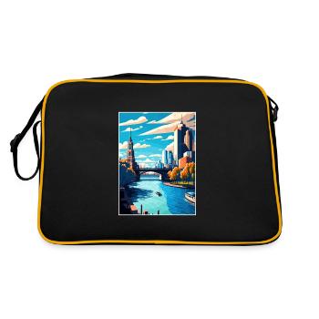 Melbourne Australia Vintage Travel Poster Souvenir - Retro Bag - black/gold - Back