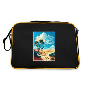 Lac Mungo Australie Vintage voyage affiche WPA Art - Sac Retro - noir/or - Dos