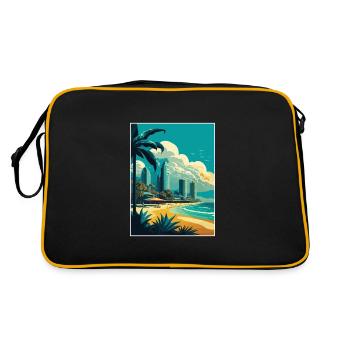 Gold Coast Australia Vintage Travel Poster WPA Art - Retro Bag - black/gold - Back