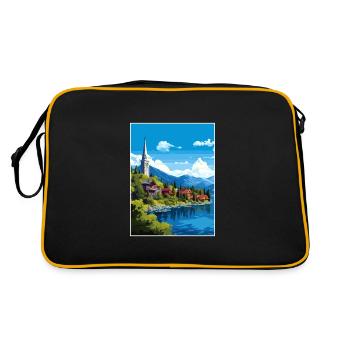 San Carlos De Bariloche Vintage Travel Poster WPA - Retro Bag - black/gold - Back