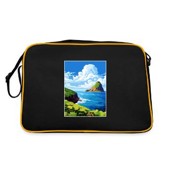 Fernando De Noronha Brazil Poste Travel Poster - Retro Bag - black/gold - Back