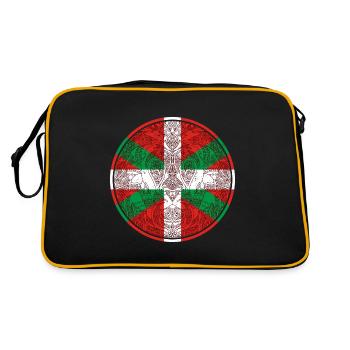 Basken Baskenland Spanien Herkunft Basco - Retro Tasche - Schwarz/Gold - Hinten