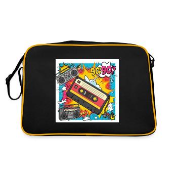 90s vibes : cassette de bande dessinée au look rétro - Sac Retro - noir/or - Dos