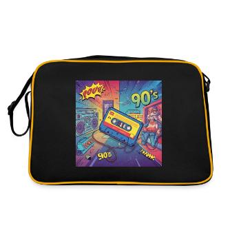 90s vibes : cassette de bande dessinée au look rétro - Sac Retro - noir/or - Dos