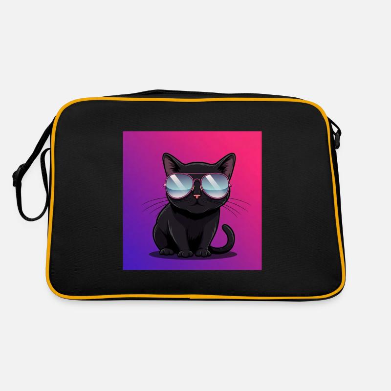 Coole Katze mit Sonnenbrille Retro Tasche