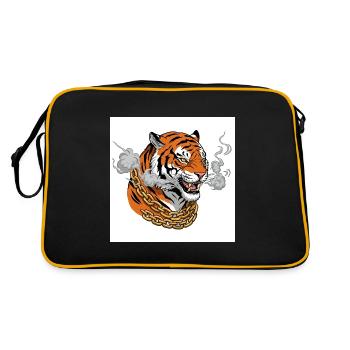 Smoking Tiger with Gold Chain - Comic Vibes - Retro Bag - black/gold - Back
