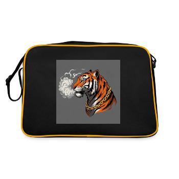 Smoking Tiger with Gold Chain - Comic Vibes - Retro Bag - black/gold - Back
