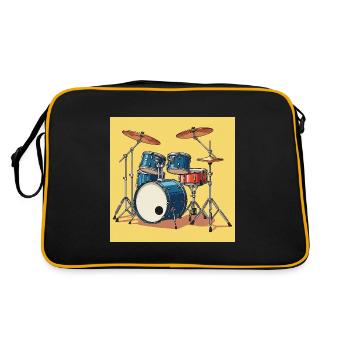 Das Schlagzeug: Rhythmus im Blut - Retro Tasche - Schwarz/Gold - Hinten
