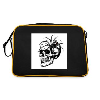 Skull & Spider – Web of Death - Retro Bag - black/gold - Back