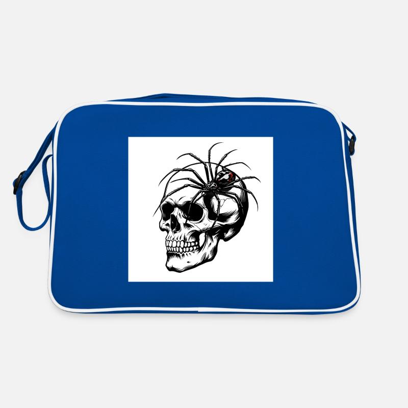Totenkopf & Spinne – Netz des Todes Retro Tasche
