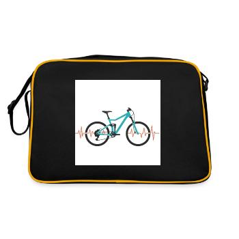 Im Rhythmus der Berge: Mountainbike & Herzschlag - Retro Tasche - Schwarz/Gold - Hinten