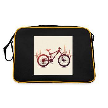 Herzschlag & Adrenalin – Mountainbike-Liebe - Retro Tasche - Schwarz/Gold - Hinten