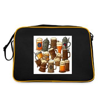 La chope à bière : la tradition de trinquer - Sac Retro - noir/or - Dos