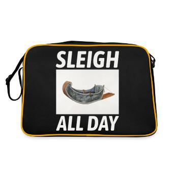 Husky Sledding Sled Dog Racing Alaskan Racers - Retro Bag - black/gold - Back
