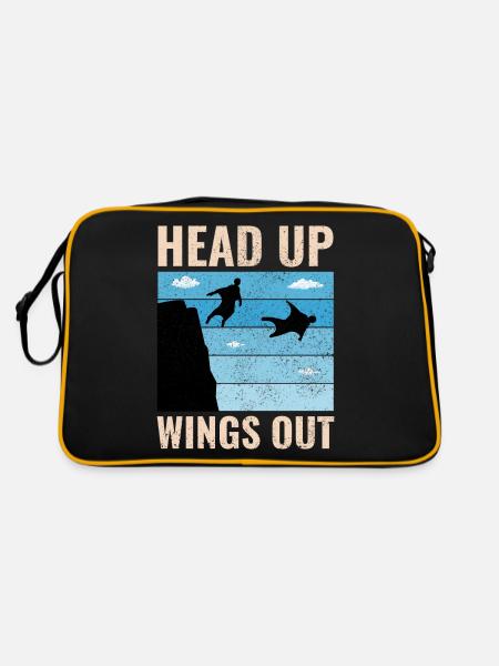 Wingsuit flying Base Jumping Skydiving Wingsuiting - Retro Bag - black/gold - Back