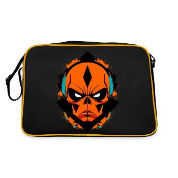 Alien Skull - Retro Bag - black/gold - Back