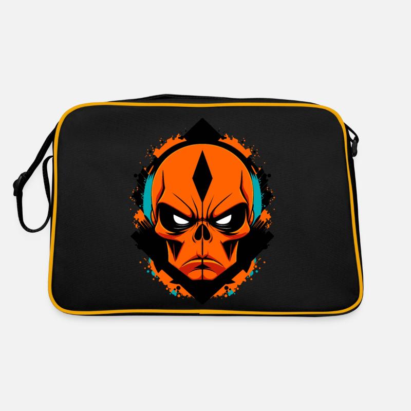 Alien Totenkopf Retro Tasche