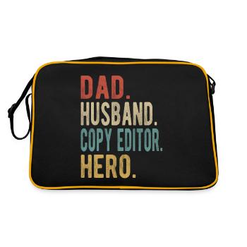 Copy Editor Dad Husband Hero - Retro Bag - black/gold - Back