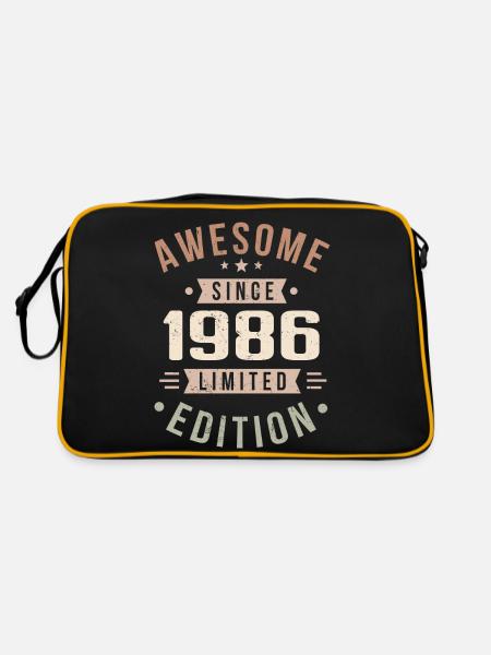 Original 1986 Vintage Vintage Birthday 1986 - Retro Bag - black/gold - Back