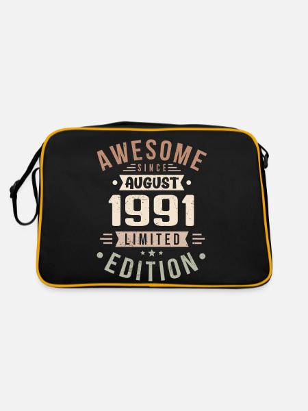 Août 1991 Anniversaire en Août 1991 Millésime 1991 - Sac Retro - noir/or - Dos