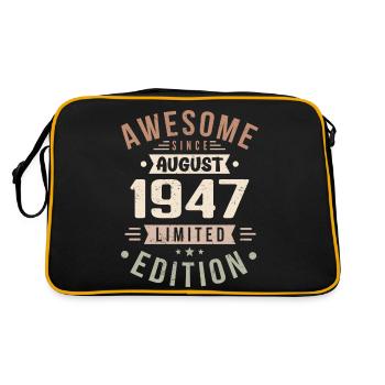 August 1947 Birthday in August 1947 Vintage 1947 - Retro Bag - black/gold - Back