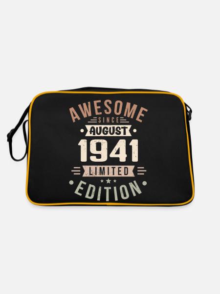 Août 1941 Anniversaire en Août 1941 Millésime 1941 - Sac Retro - noir/or - Dos