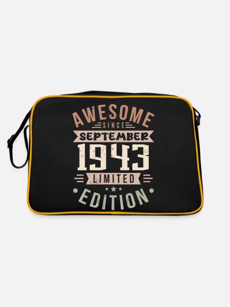 1943 Septembre Anniversaire Né en septembre 1943 - Sac Retro - noir/or - Dos