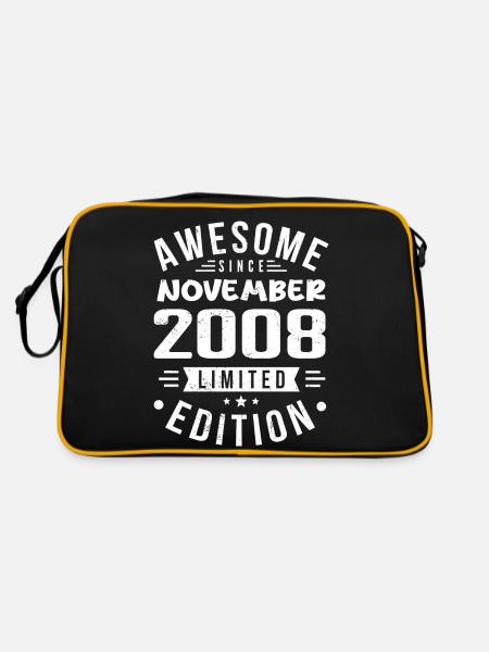 November 2008 Geschenkidee Legende November 2008 - Retro Tasche - Schwarz/Gold - Hinten