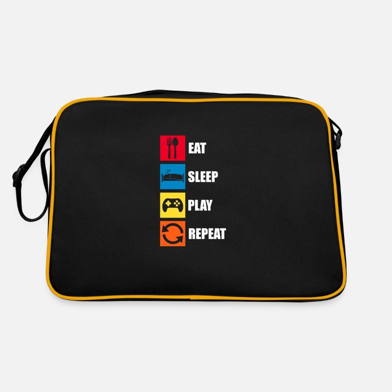 Gamer - Retro Tasche - Schwarz/Gold