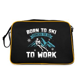 Né pour skier forcé de travailler - Sac Retro - noir/or - Dos