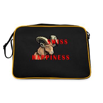 Steinbock Swiss Happiness - Retro Tasche - Schwarz/Gold - Hinten