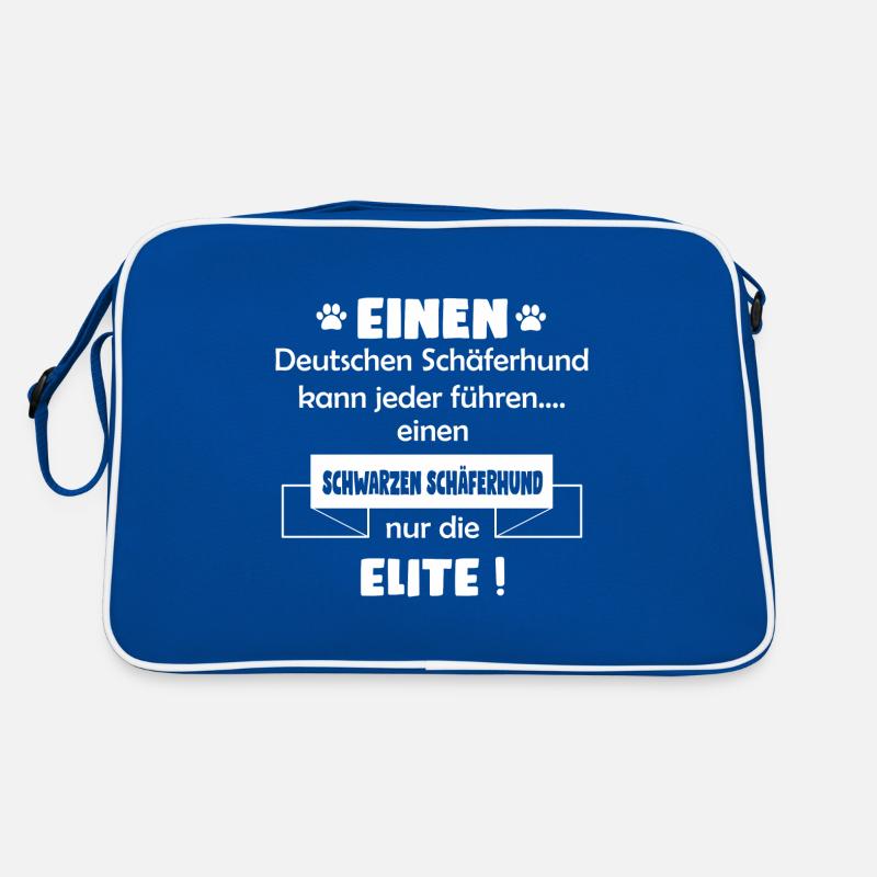 Schwarzer Schäferhund - Schwarzer Schäferhund Retro Tasche