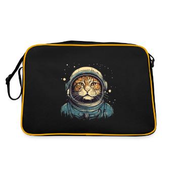 Cool cat as astronaut with suit - Retro Bag - black/gold - Back