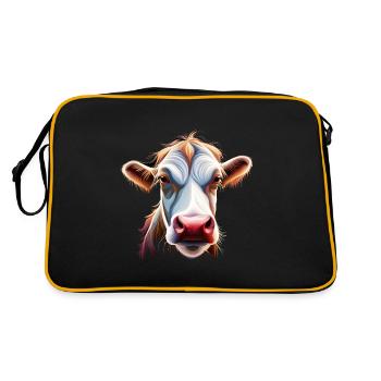 tête de vache tête de vache fermier brun élevage de vaches - Sac Retro - noir/or - Dos