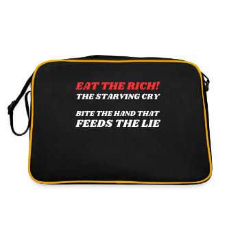 Mangez les riches ! blanc - Sac Retro - noir/or - Dos