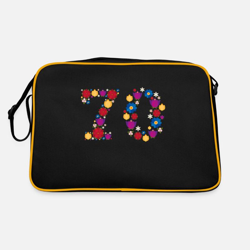 Flowers 70 - Retro Tasche - Schwarz/Gold