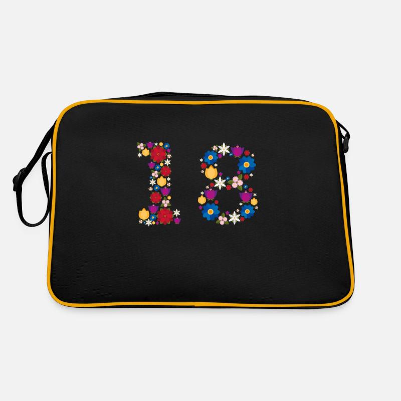 Flowers 18 - Retro Tasche - Schwarz/Gold