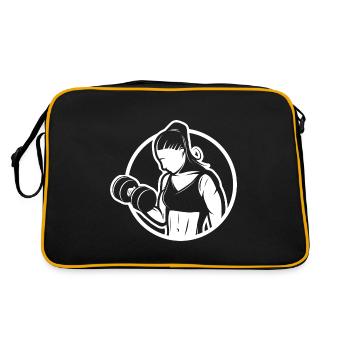 Bodybuilding - Gewichtheben Fitness Workout - Retro Tasche - Schwarz/Gold - Hinten