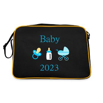 Modèle Baby 2023 Birth Boy personnalisable - Sac Retro - noir/or - Dos