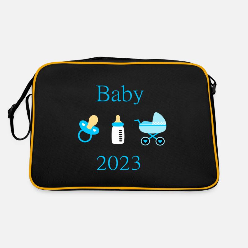 Baby 2023 Birth Boy template customizable Retro Bag